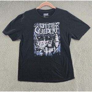 Johnnie Guilbert Shirt Mens L Purple Castle Black Band Tee Emo Music Bats
